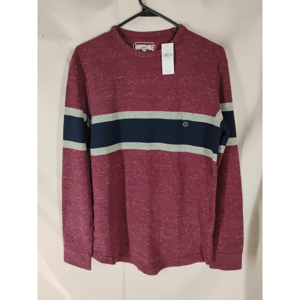 NWT American Eagle Outfitters Mens XS Long Sleeve Thermal Tshirt Logo Shirt